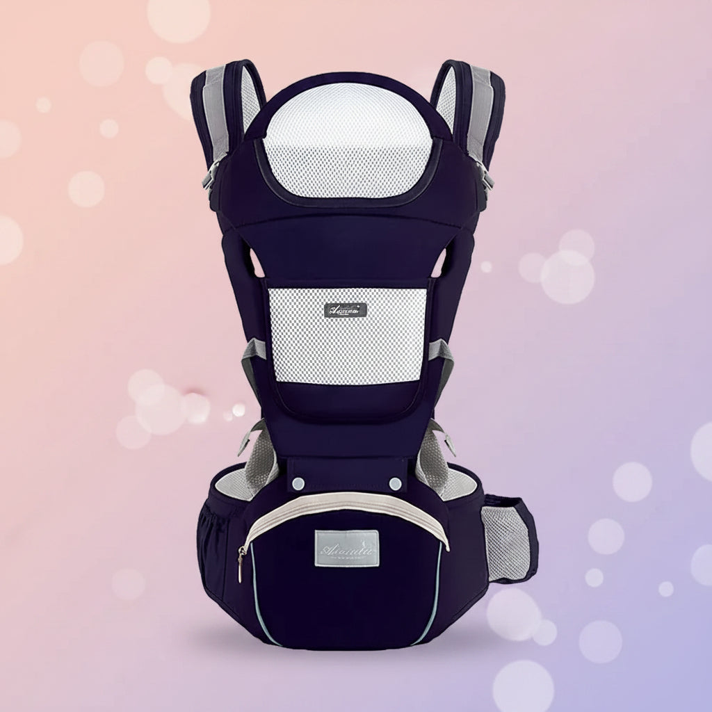 Porte bebe | Ergonomique bleu fonce