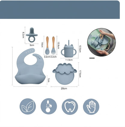 Set de bol en silicone pour bébé et vaisselle bébé
