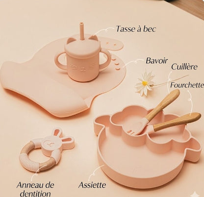 Set de bol en silicone pour bébé et vaisselle bébé
